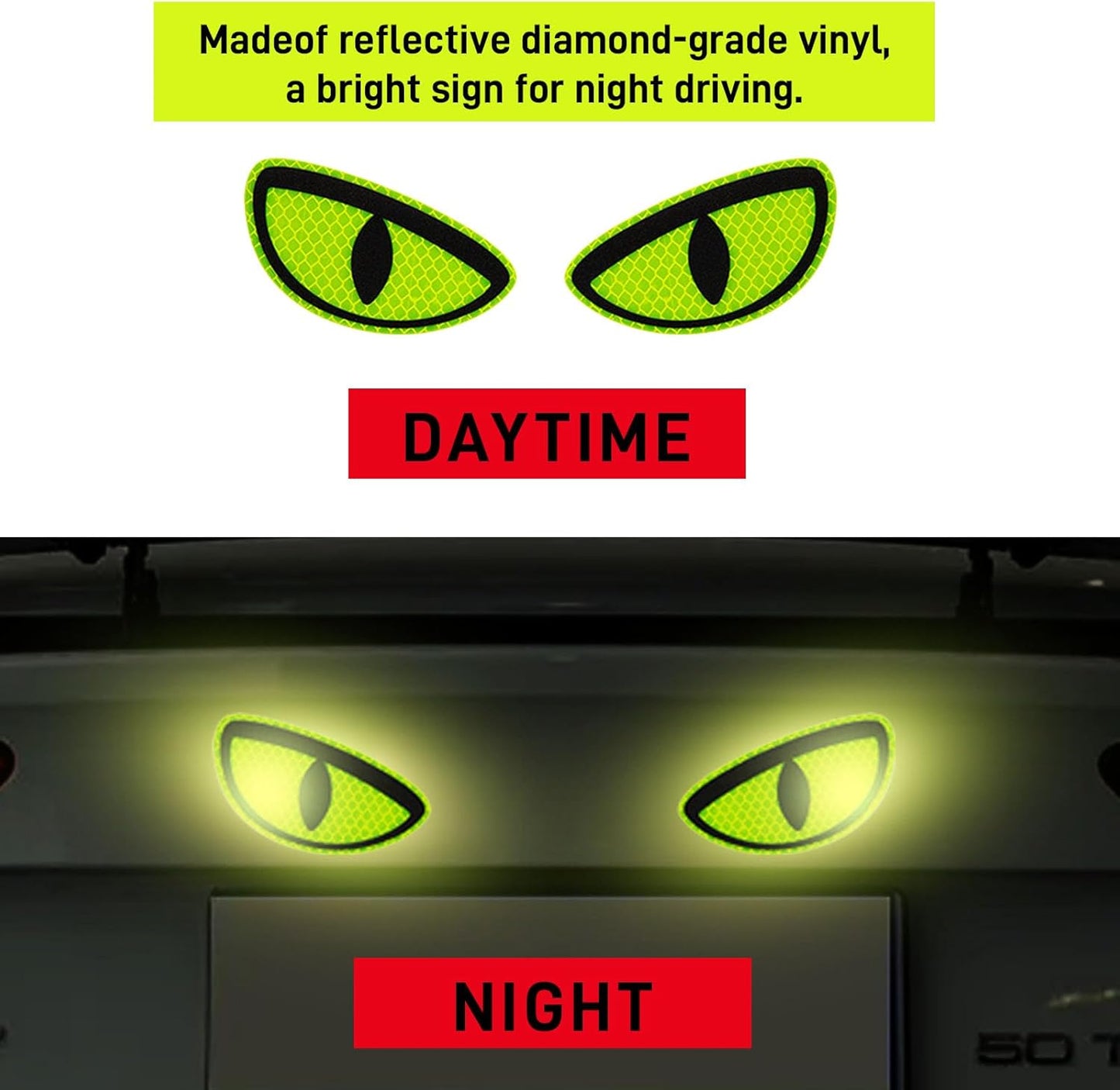 Fierce Reflective Monster Eye Stickers